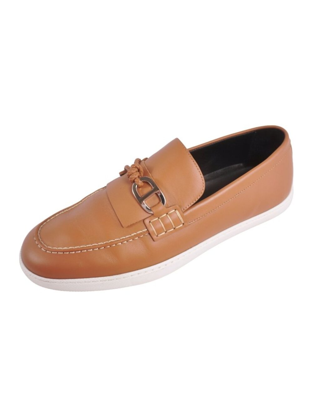 Hermes Loafers Moccasins Ignacio Chaine D'ancre Maillon Shoes Leather Brown